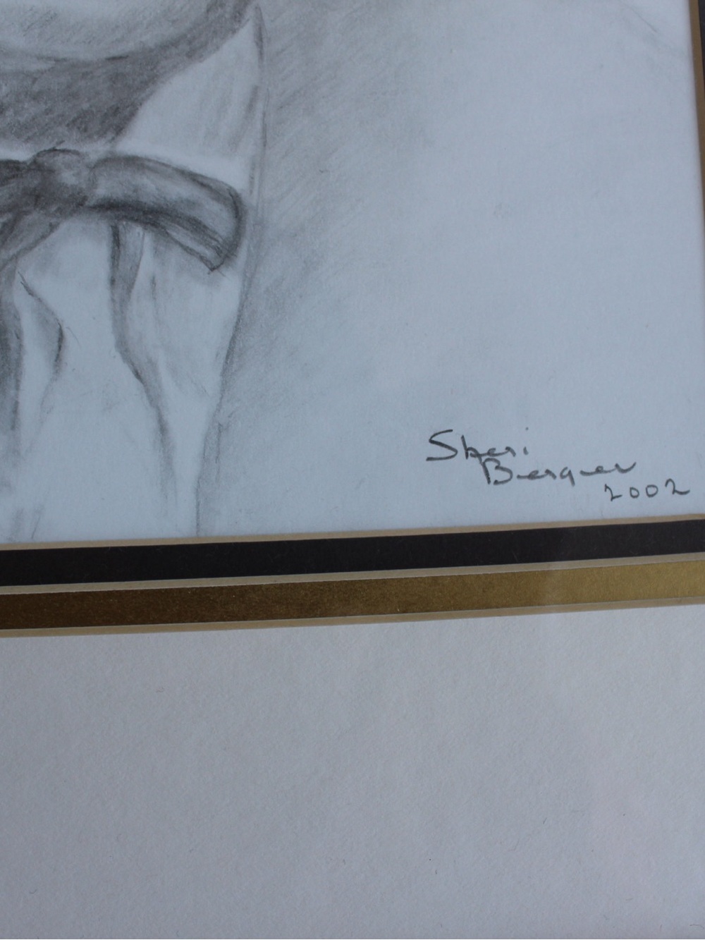 Framed Charcoal Portrait Artwork in Black and White - Picture 3 of 8